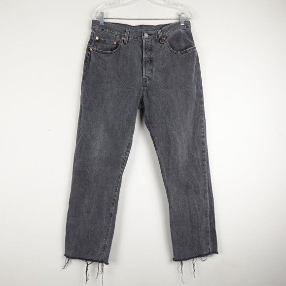Levi's 501 Crop Jeans Women's 31x28 High Waist Get Off My Cloud - Picture 1 of 13